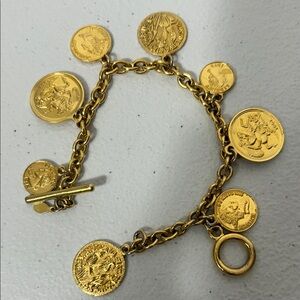 Gold Coin Charm Bracelet for tiny wrists